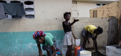 campamento refugiados haitianos