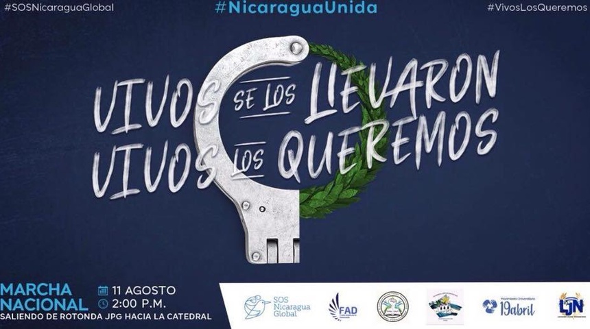 Nicaragua unida en la gran marcha por la libertad de los "presos políticos"