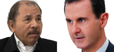 ortega foto compuesta junto bachar al asad.