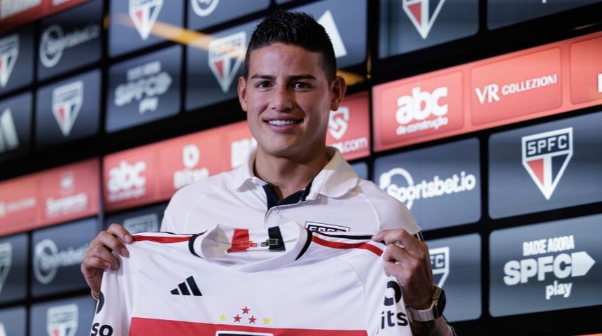 James Rodríguez presentado con el Sao Paulo: "Era un sueño poder jugar aquí en Brasil"