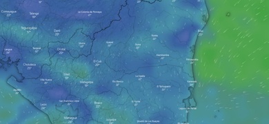 mapa satelital clima nicaragua