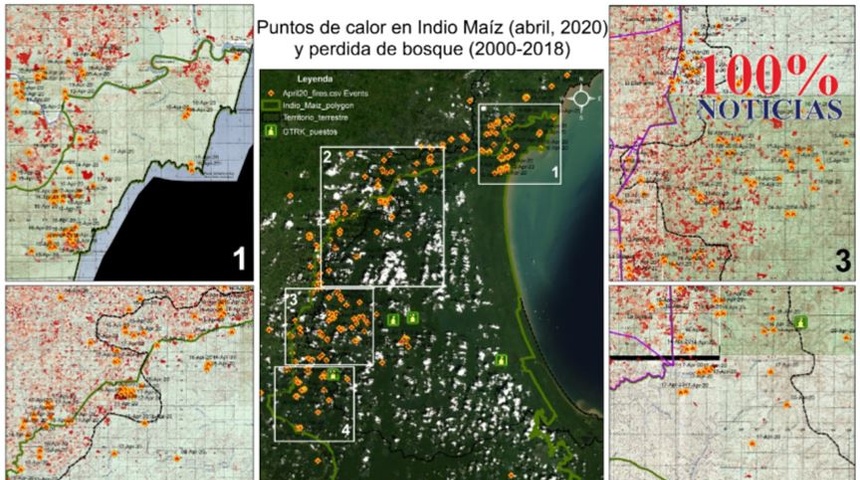 Incendios ligados a la invasión de colonos en reserva Indio Maíz denuncian comunidades del territorio Rama Kriol