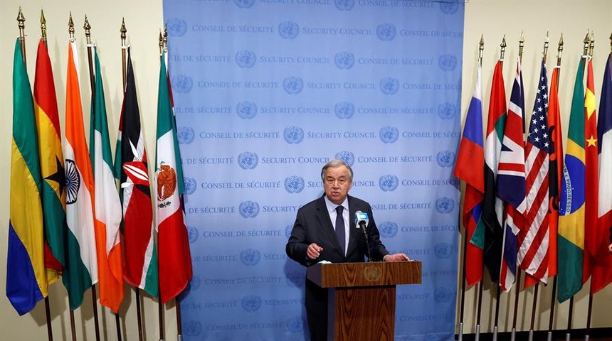 Guterres: las tropas rusas enviadas a Ucrania "no son en absoluto fuerzas de paz"