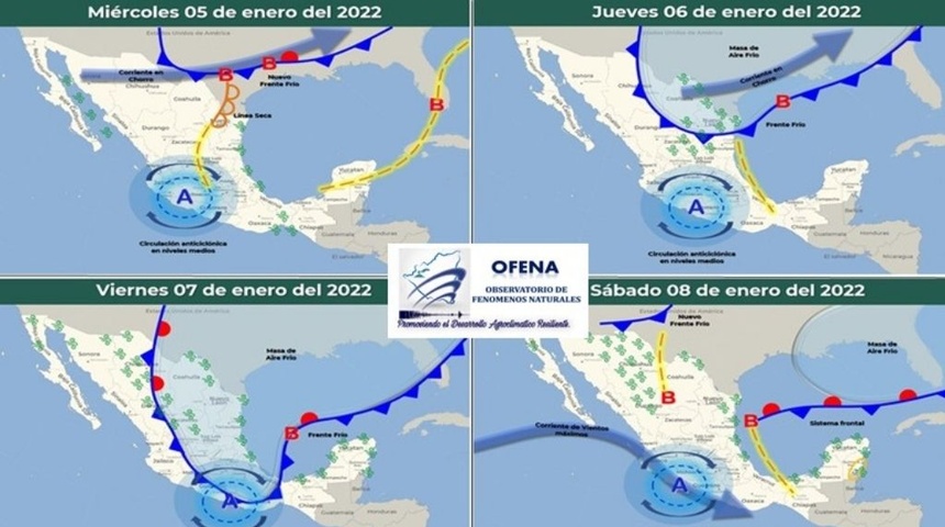 Frente frío provocará bajas temperaturas en Nicaragua