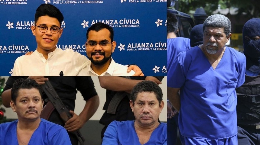 Lesther Alemán, Max Jerez, Medardo Mairena, Freddy Navas y Pedro Mena cumplen un año presos