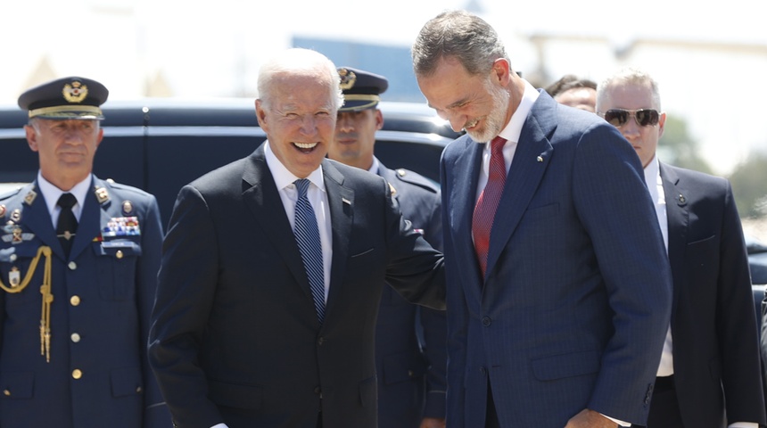 El rey Felipe VI recibe a Biden en Madrid para la cumbre de la OTAN