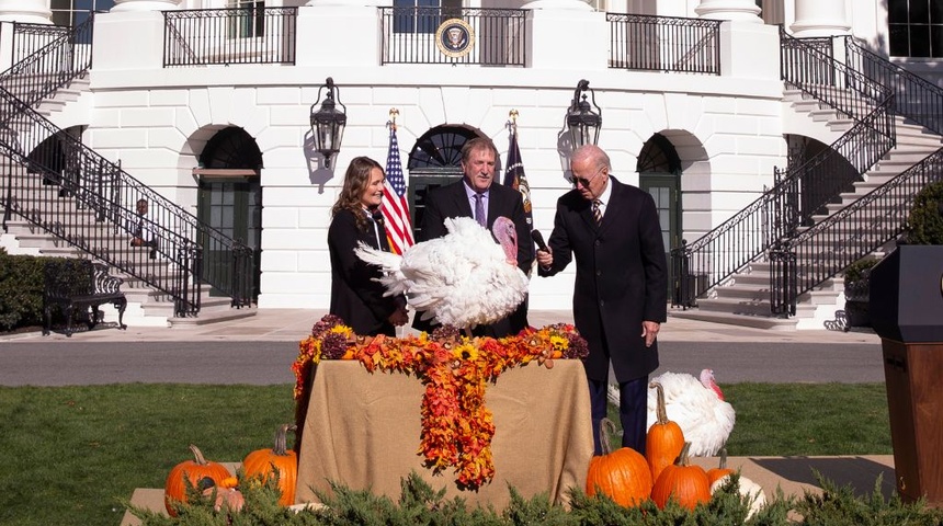 Biden indulta a dos pavos por Acción de Gracias y bromea sobre las elecciones