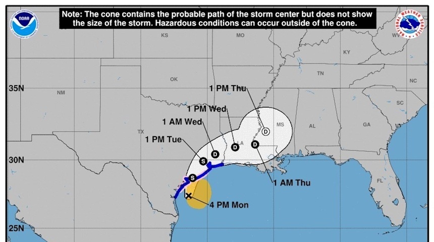 Nicholas se degrada a tormenta mientras descarga fuertes lluvias en Texas