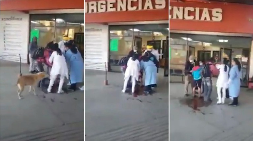 Mujer da a luz afuera de Emergencia de un hospital por falta de atención medica