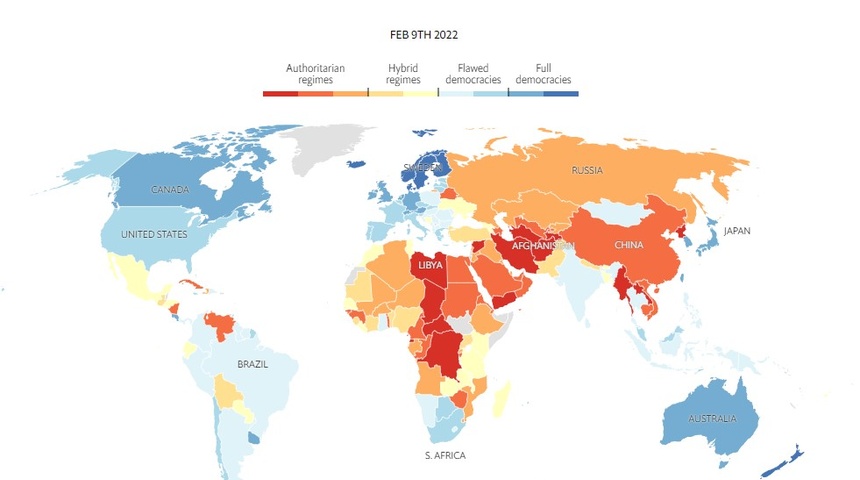 Nicaragua se sitúa como régimen autoritario y baja en índice democrático, según The Economist