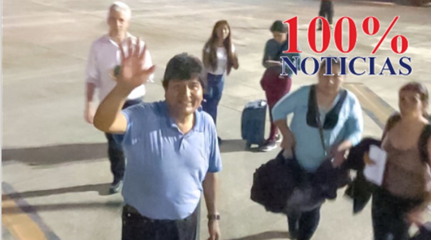 ¿Con quiénes viajó Evo Morales a México?