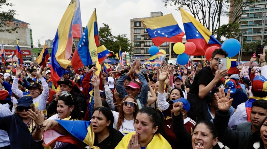 venezolanos manifestacion colombia apoyo edmundo gonzalez