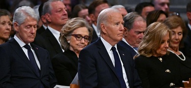 joe biden bill hilary clinton funeral carter