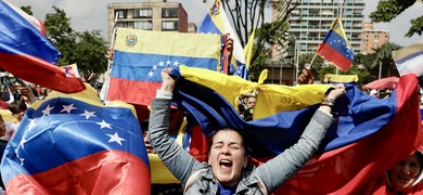 venezolanos opositores manifestantes columbia