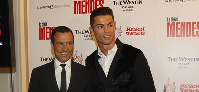 Mendes (izq.) y Cristiano Ronaldo. /AS