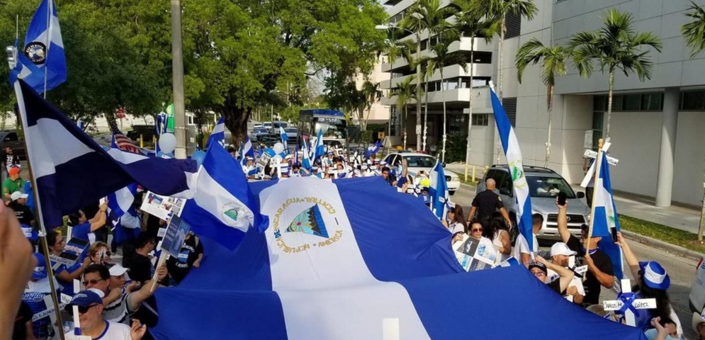 diaspora nicaraguense marcha en eeuu