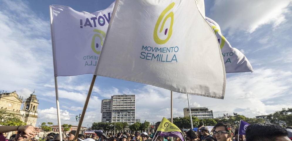 manifestacion seguidores partido semilla guatemala