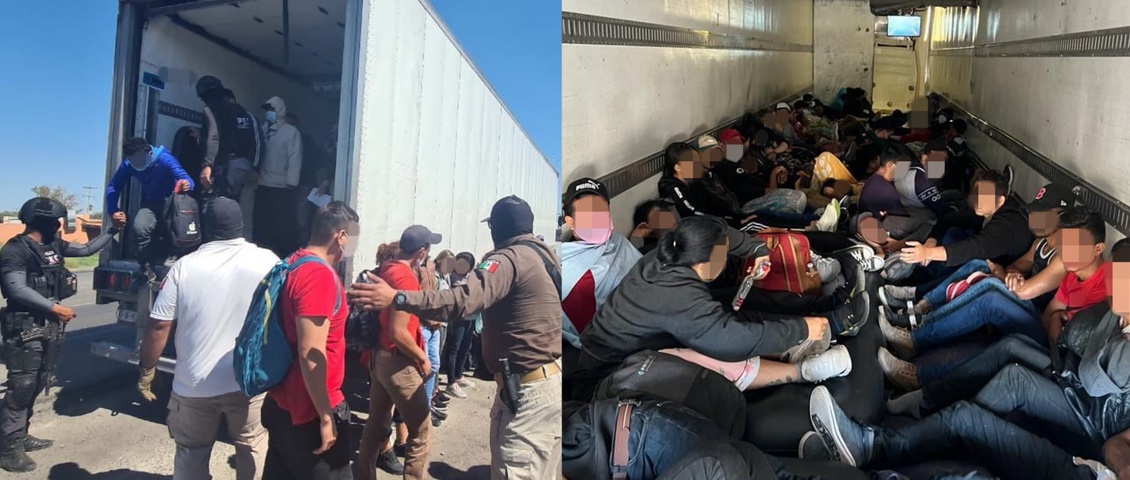 migrantes rescatados trailer mexico