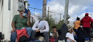 Migrantes venezolanos en frontera norte de México