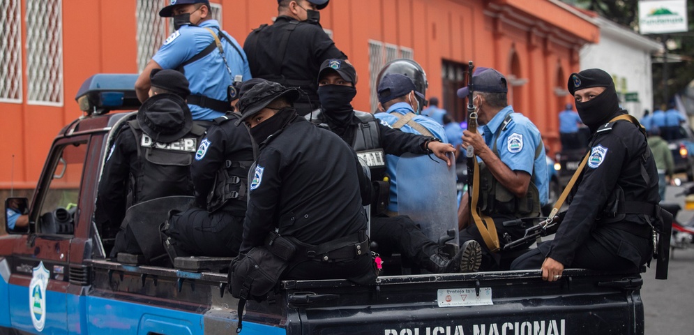 Agentes de la policía nicaragüense