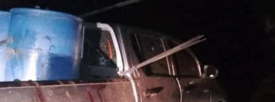 camioneta asaltada donde fallecieron dos personas