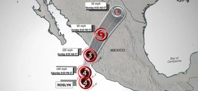 trayectoria huracan roslyn mexico