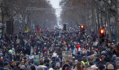 protestas contra reforma de pensiones francia