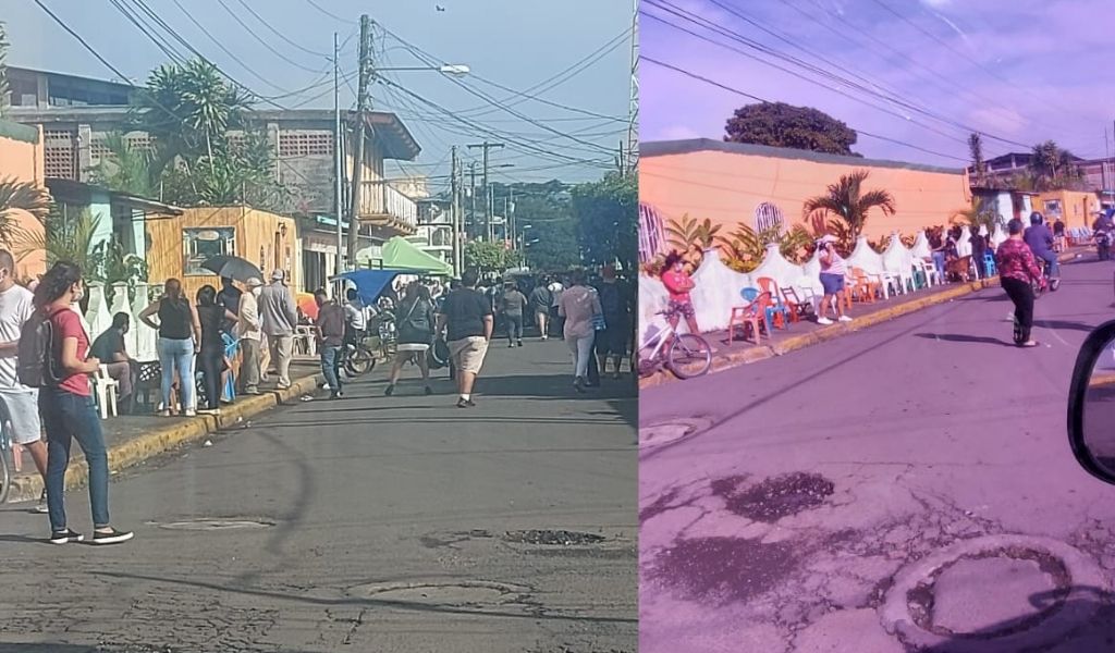 Long lines 24 hours before vaccination for people over 30 in Nicaragua