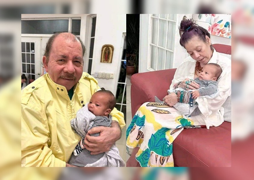 Daniel Ortega y Rosario Murillo exhiben en fotos a su nuevo nieto