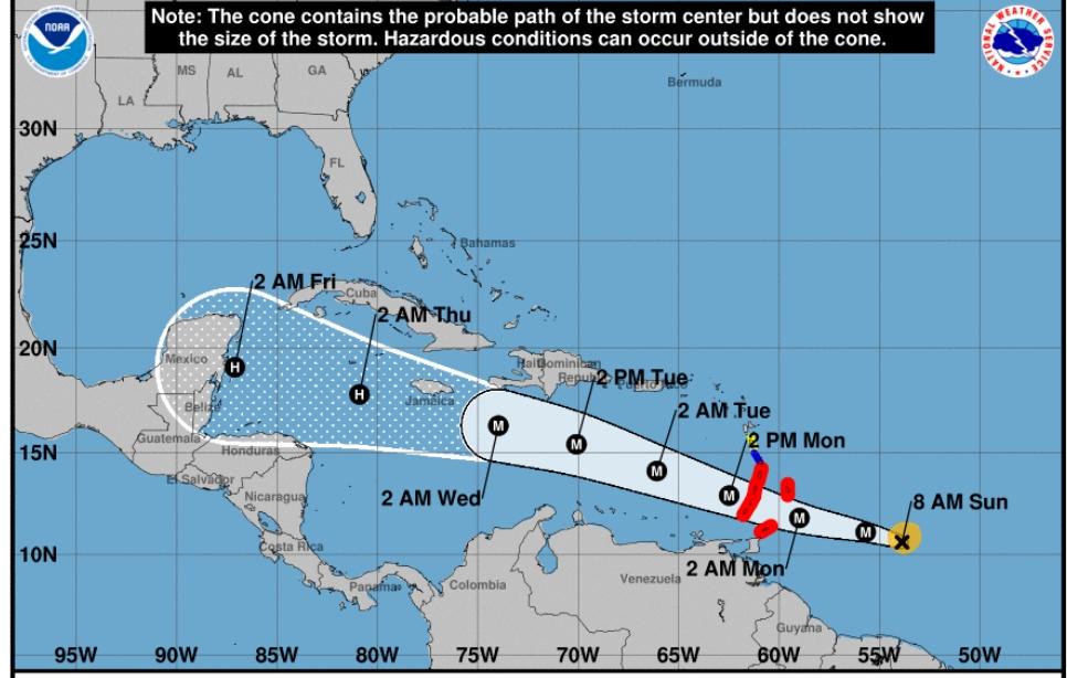 Beryl llegará a las islas de Barlovento como "peligroso" huracán categoría 4