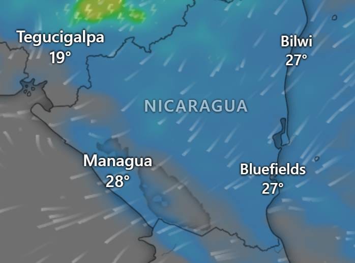 Persisten lluvias en el Caribe de Nicaragua y fuertes ráfagas de viento, indica el Ofena