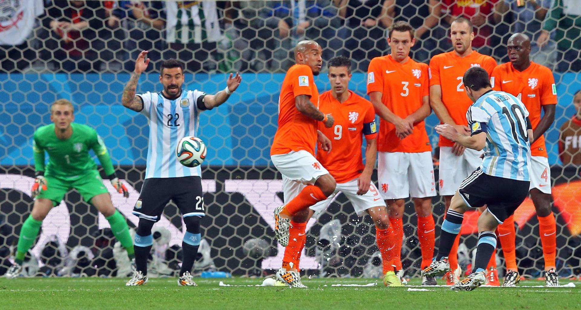 Semifinal de la Copa del Mundo 2014 disputada entre Argentina y Países Bajos